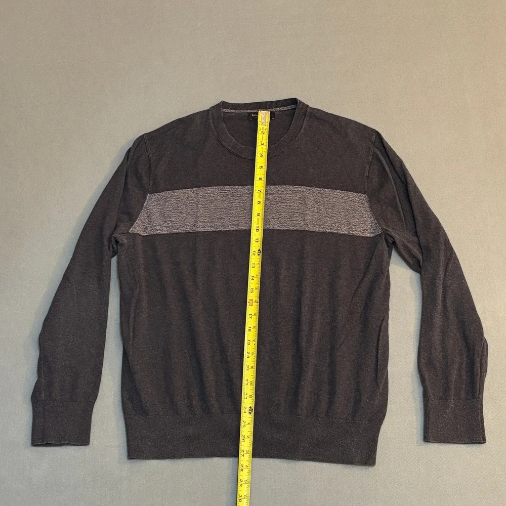Banana Republic Mens XL Silk Cashmere Blend Crewneck Sweater Gray Quiet Luxury